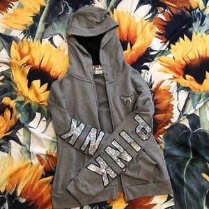 •pink sequin zip up jacket•